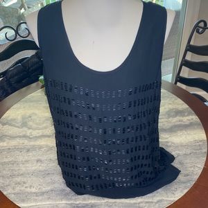 Isabel Lu 100% Silk Beaded Tank Top size large